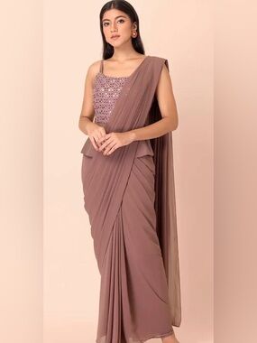 House of INDYA ready to wear saree with attached blouse